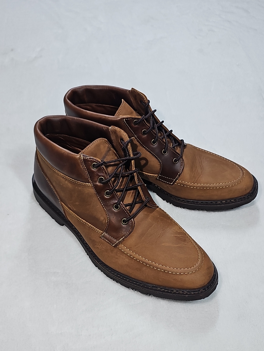 Allen Edmonds Two-Tone Brown Leather Chukka Boots
